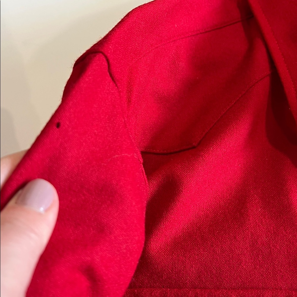 Pendleton - Vibrant Red Wool Shirt, Button Down - image 7